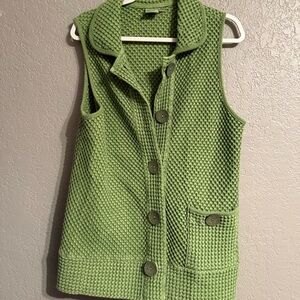 Focus Green Textured Knit Vest Size M